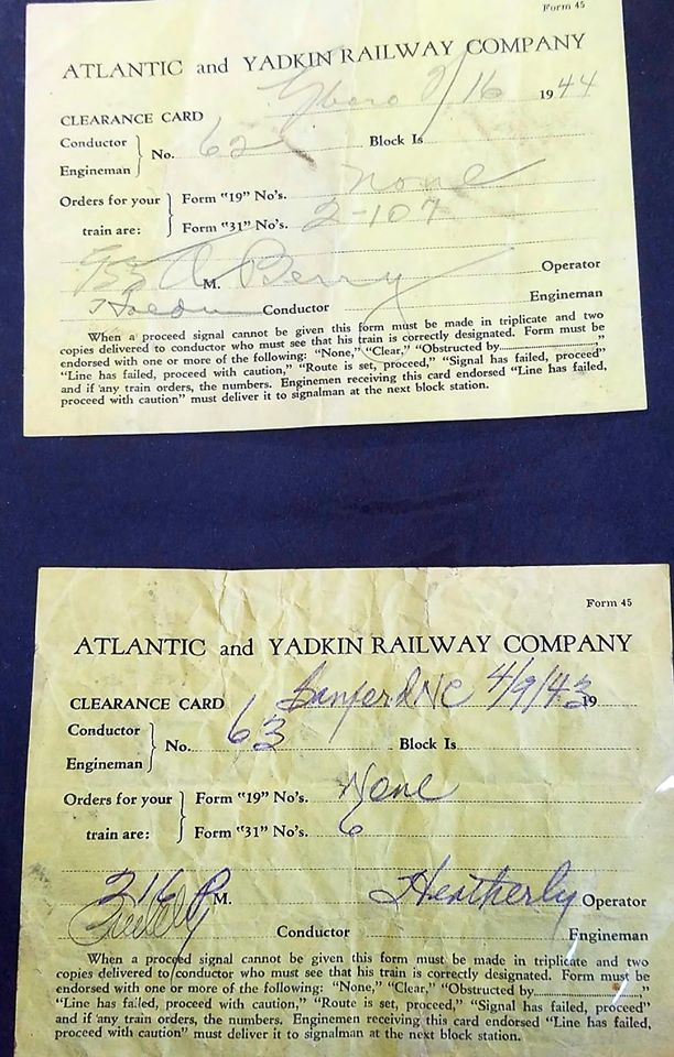 A&Y Clearance Card ca. 1944, Tim Carroll collection