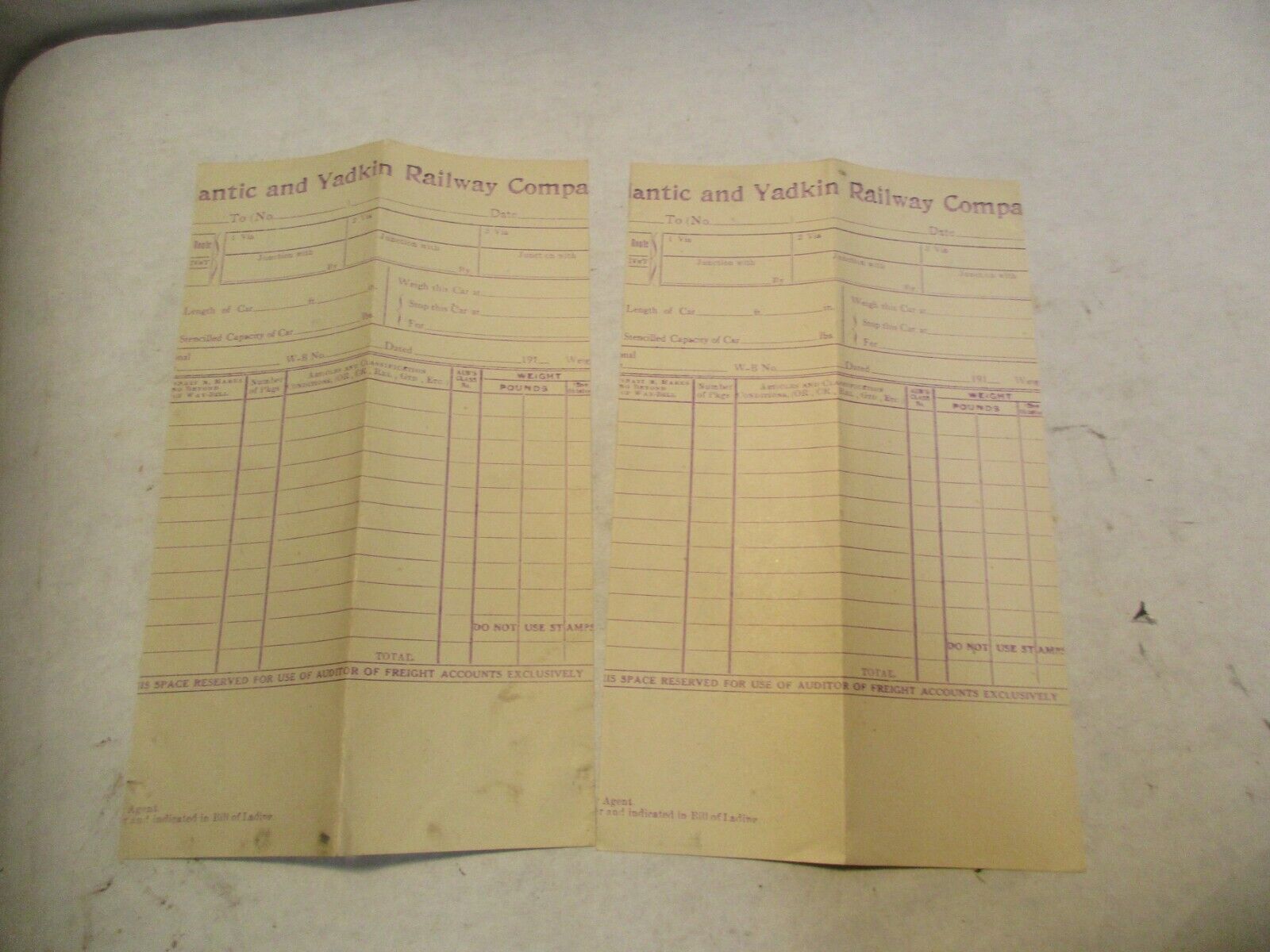 A&Y car routing record ca. 1922, image 1 of 5