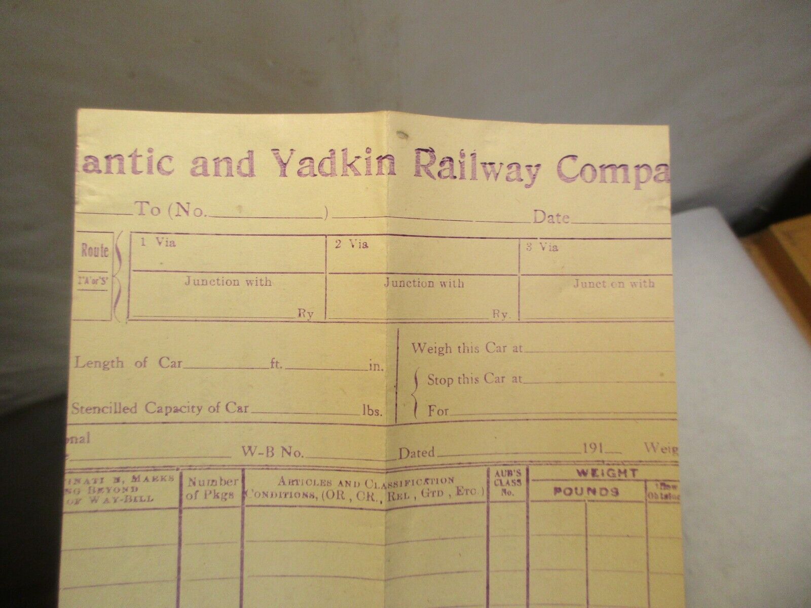 A&Y car routing record ca. 1922, image 4 of 5