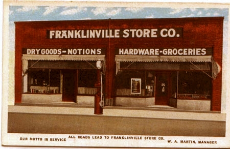 Franklinville Store Co. postcard image  (100625 bytes)